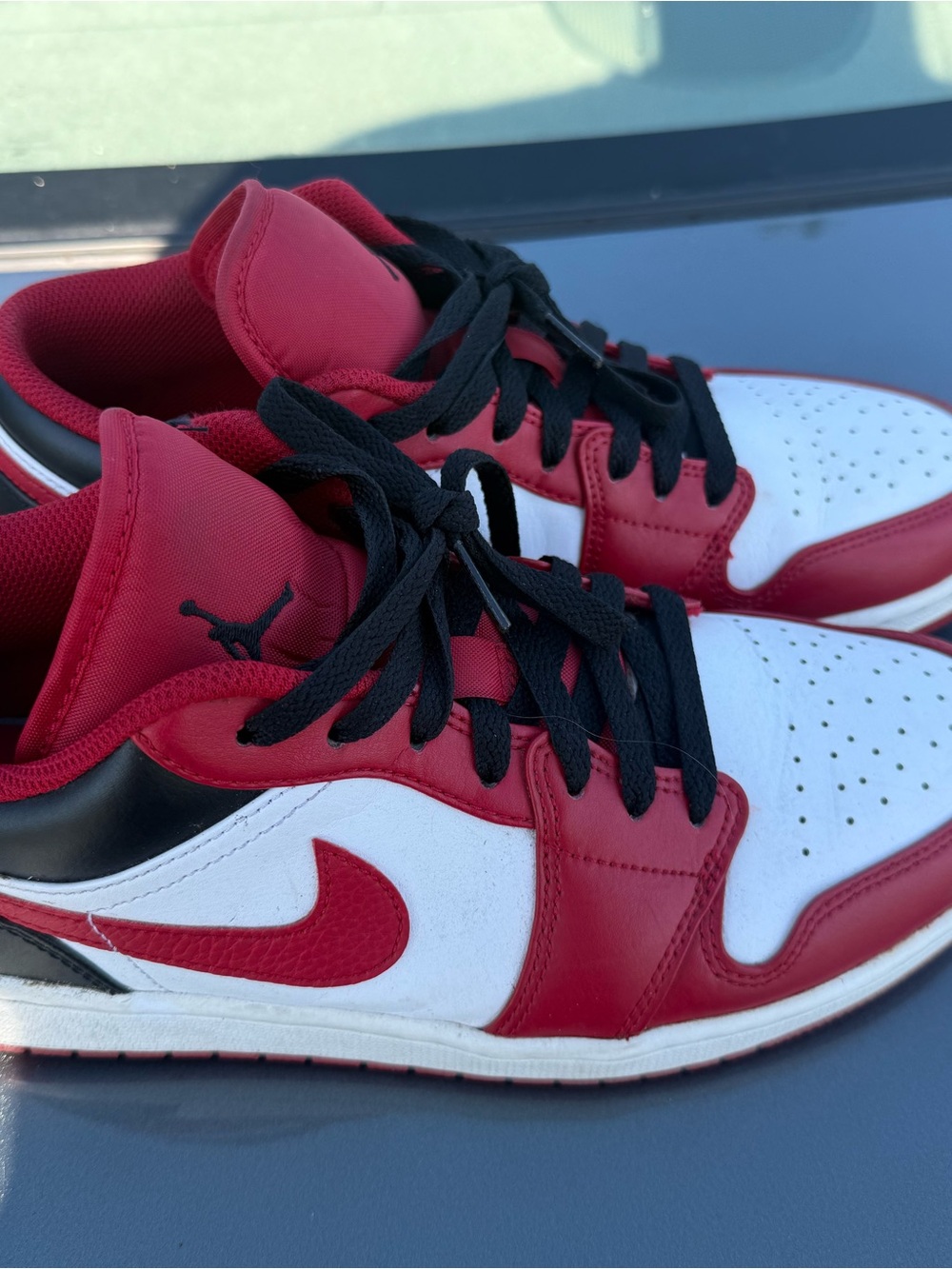 Jordan Low Top Sneakers - Red, White & Black